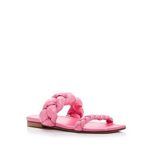 STUART WEITZMAN Womens Pink Playa Square Toe Slip On Leather Slide Sandals 5.5